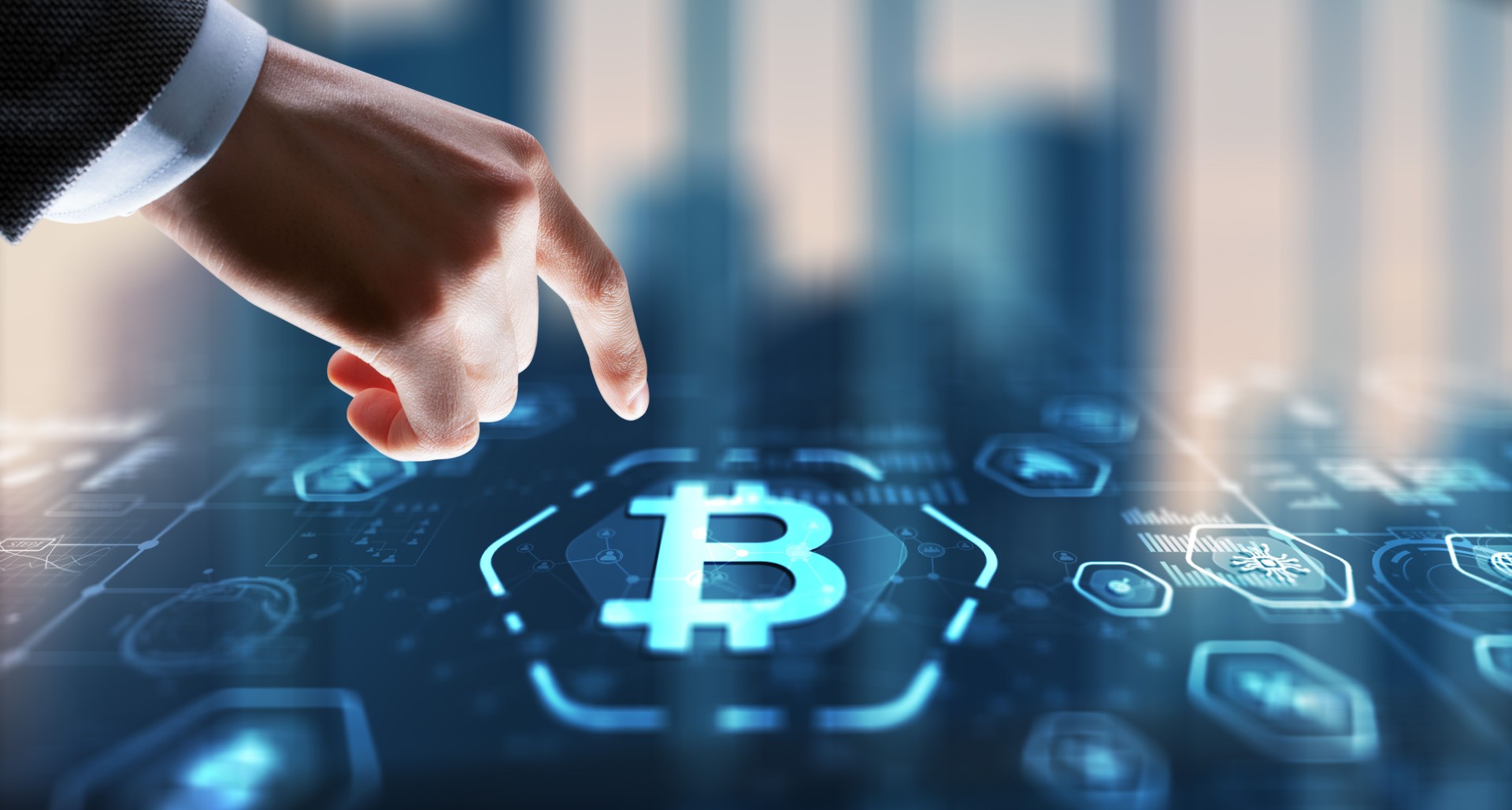 Polygonal bitcoin background technology concept 2024